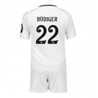 Maglia Calcio Real Madrid Antonio Rudiger #22 Prima Divisa Bambino 2024-25 Manica Corta (+ pantaloncini)